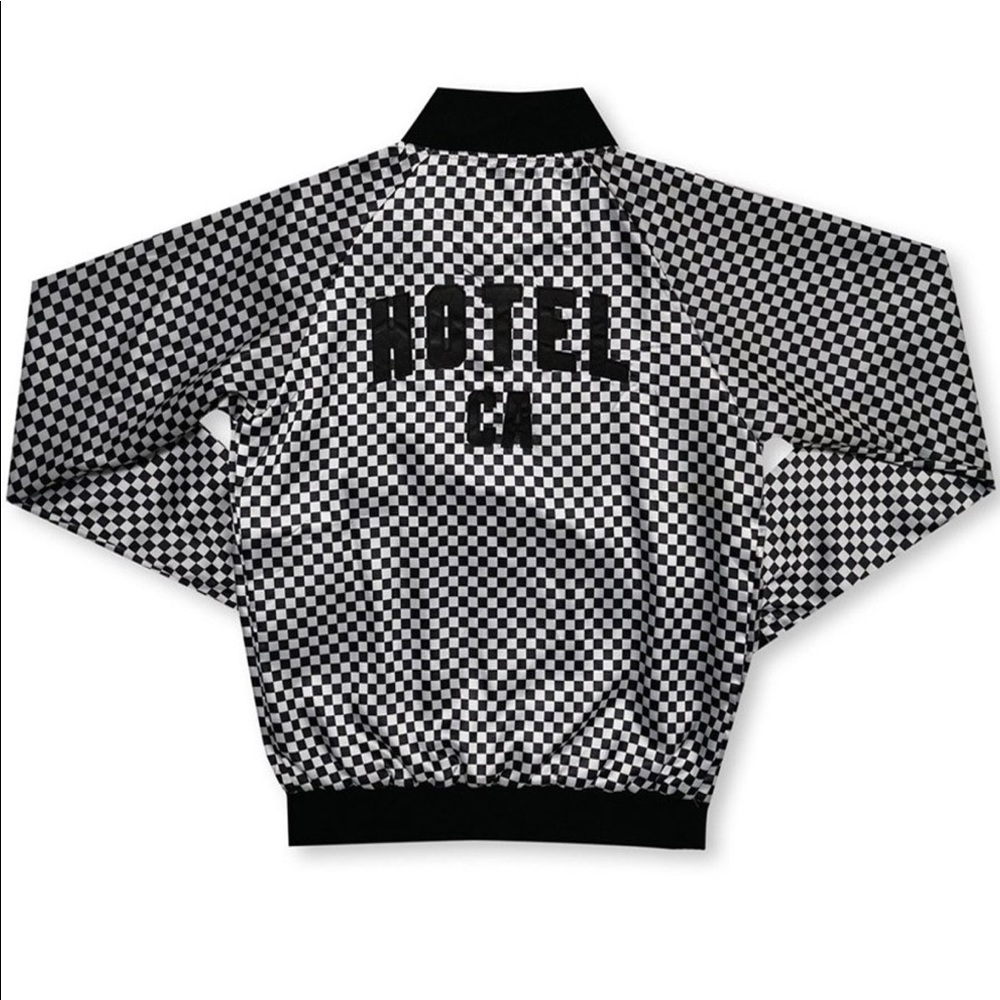 Hotel 1171 Classic Checkered Satin Bomber Jacket